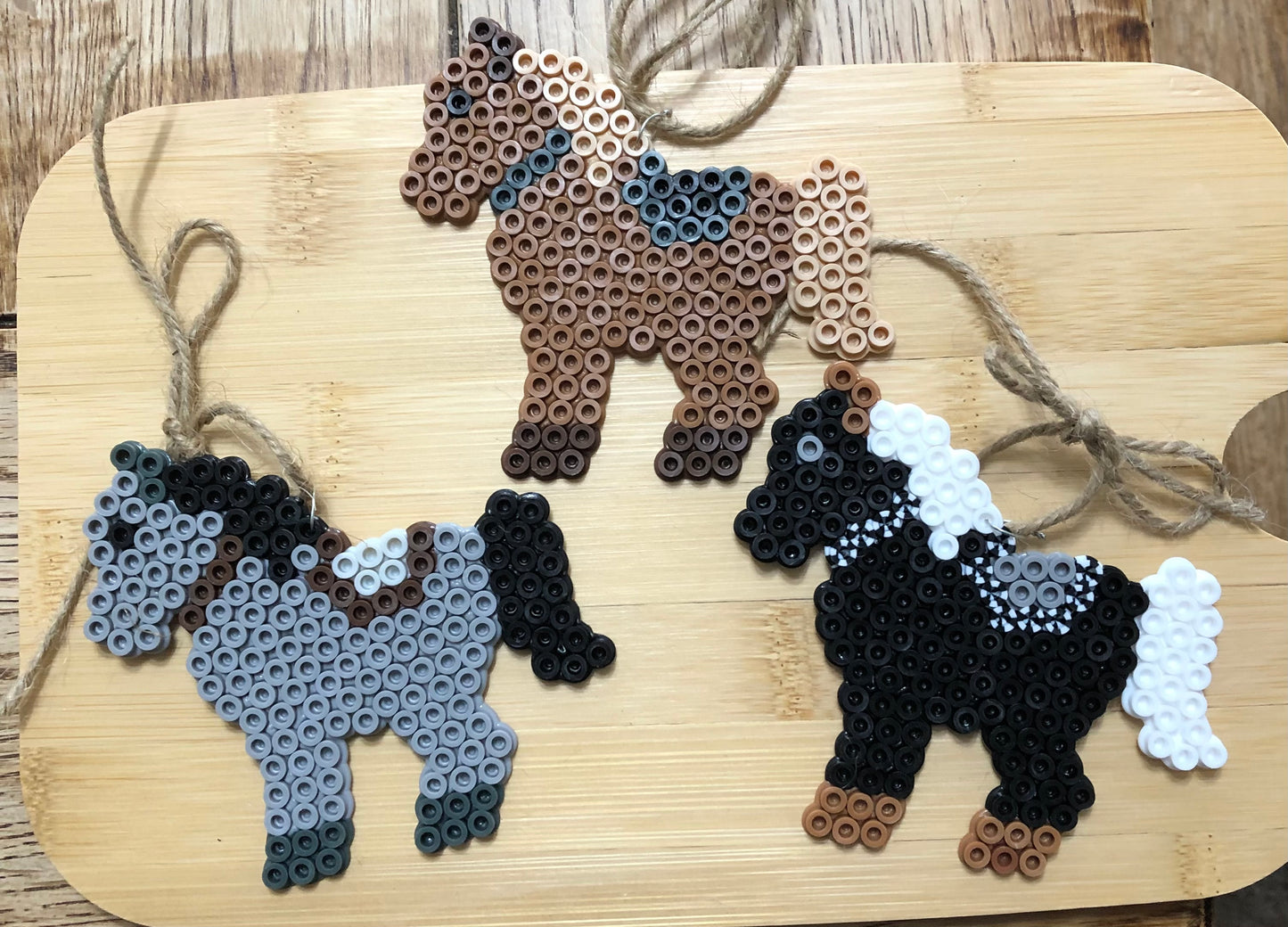 Set of 3 Horses Ornaments