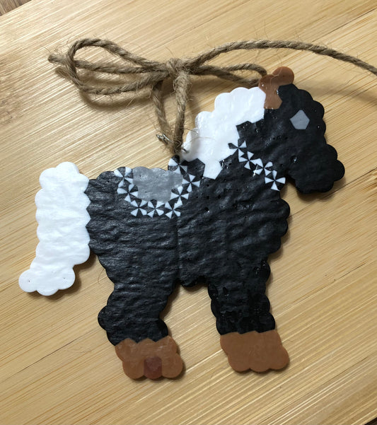 Horse Ornament Black