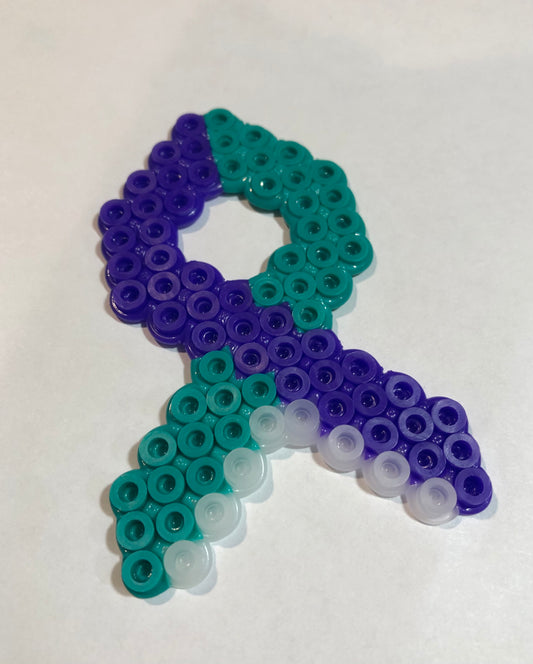 Purple & Teal Awareness Ribbon Magnet