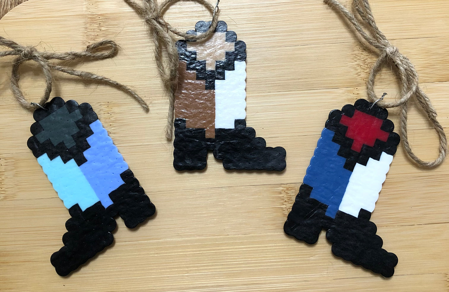 Set of 3 Cowboy Boots Ornaments
