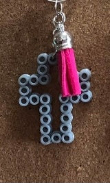 Handcrafted Cross Shaped Keychain With Tassel