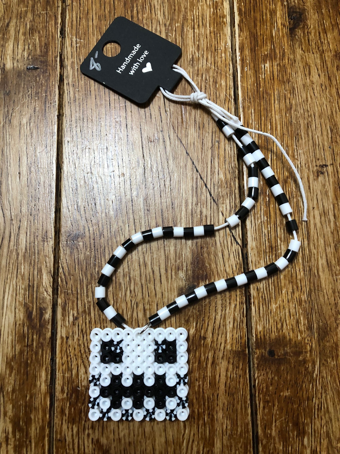 Jack Skellington Skeleton Necklace Black White Adjustable