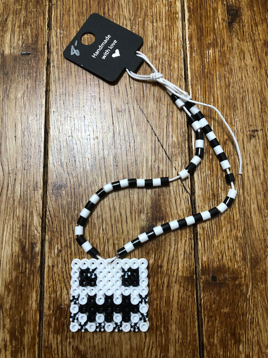 Jack Skellington Skeleton Necklace Black White Adjustable