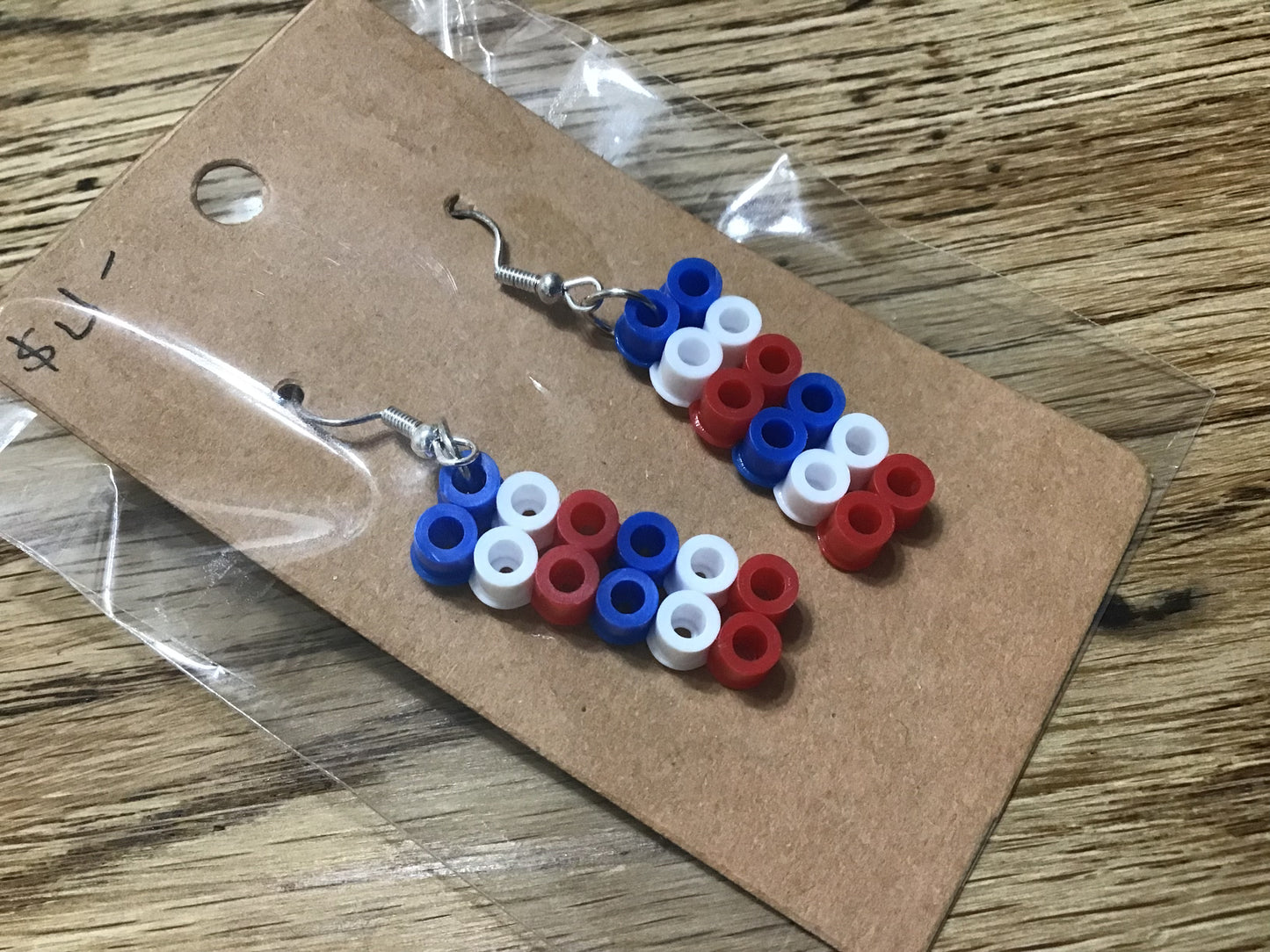 Handcrafted Red, White, & Blue Earrings. Patriotic