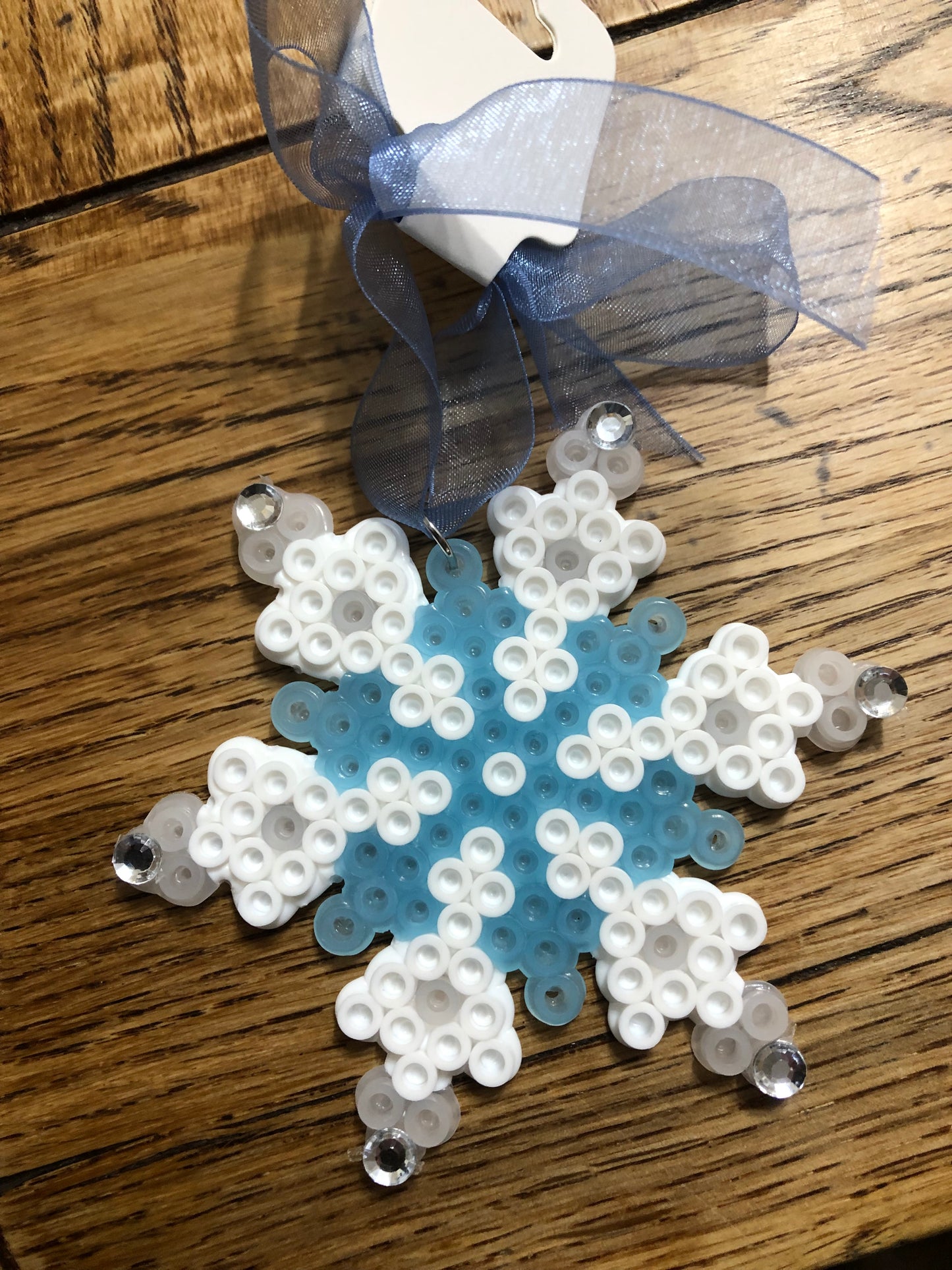 Snowflake Ornament Clear Blue White