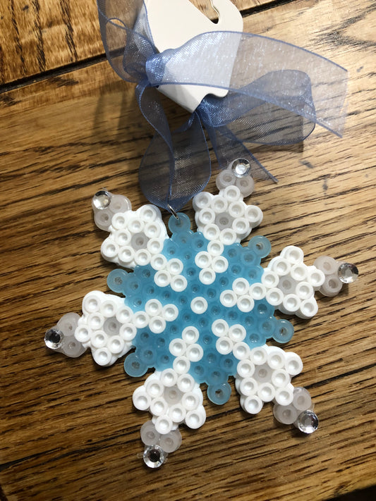 Snowflake Ornament Clear Blue White