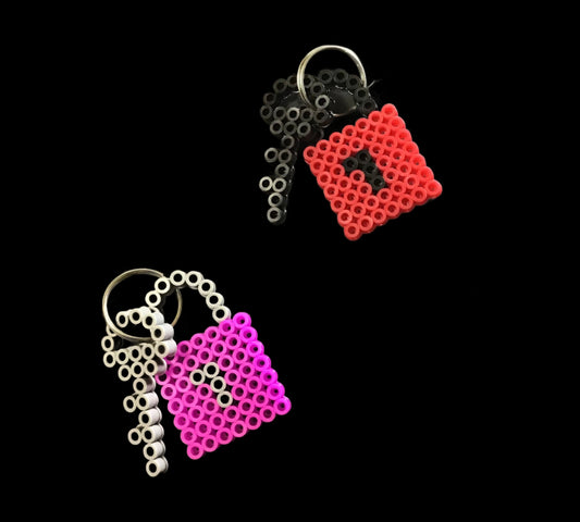 Handcrafted Lock & Key Keychains Set of 2