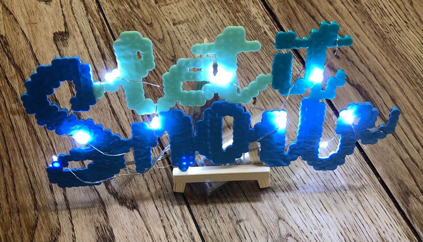 Light-up “Let it Snow” With Fairy Lights and Stand