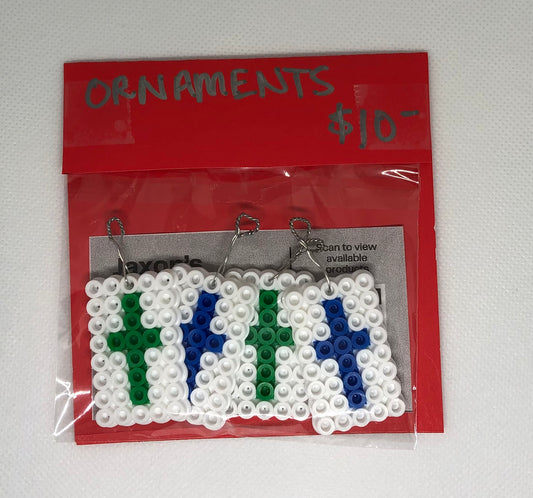 Rectangle Cross Ornaments Set of 4 Blue, Green