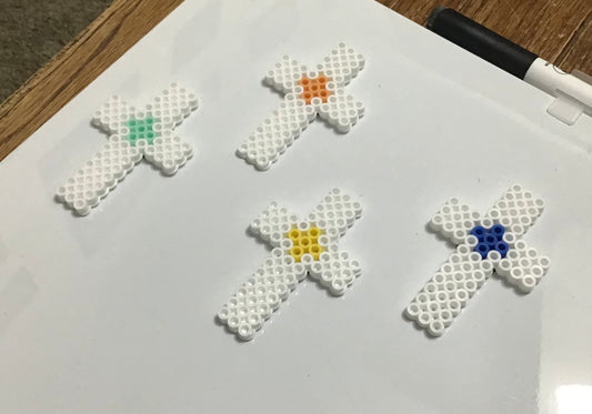 Handcrafted White Cross Shaped Magnet