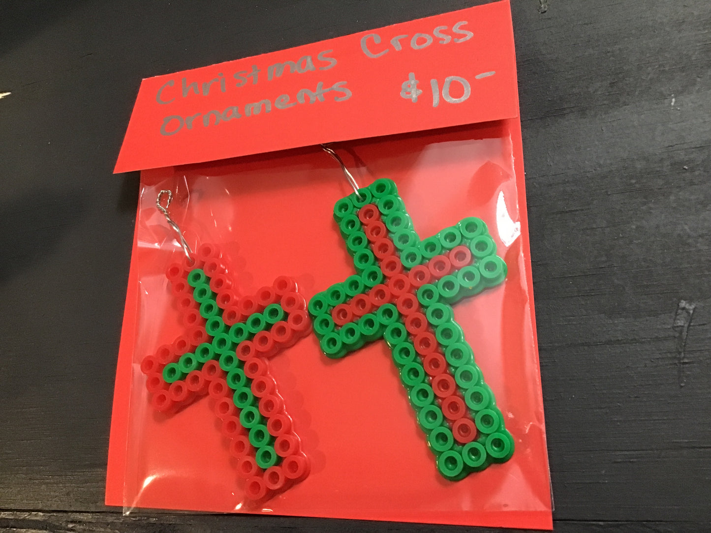 Christmas Crosses Ornaments Set of 2