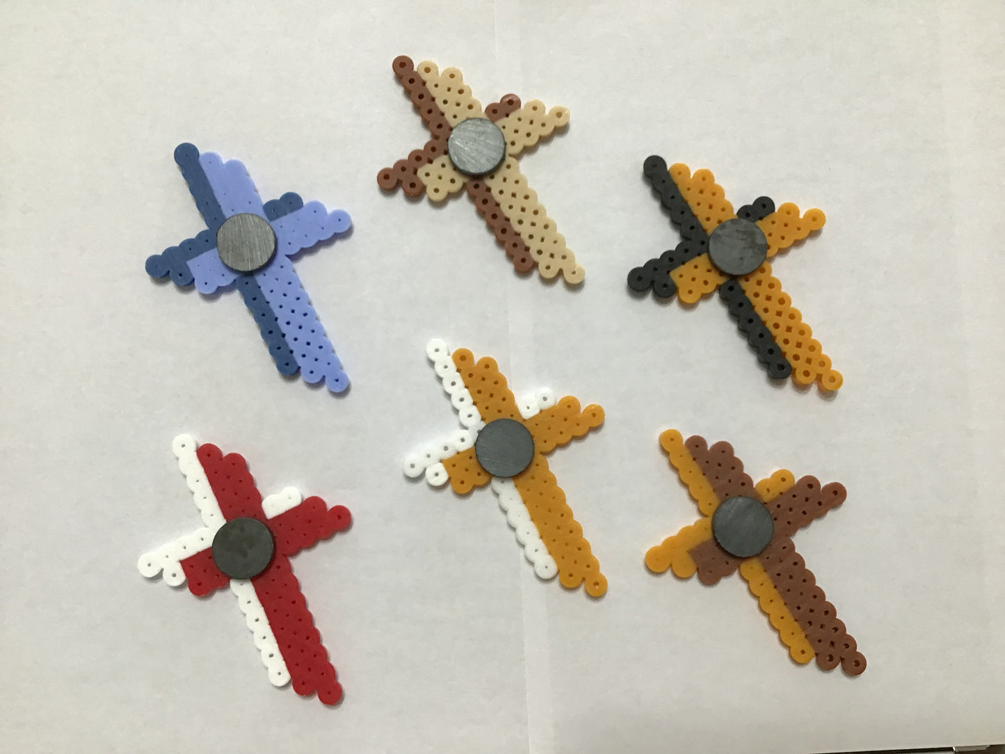 Handcrafted Pointed Cross Shaped Magnet, Two-Tone