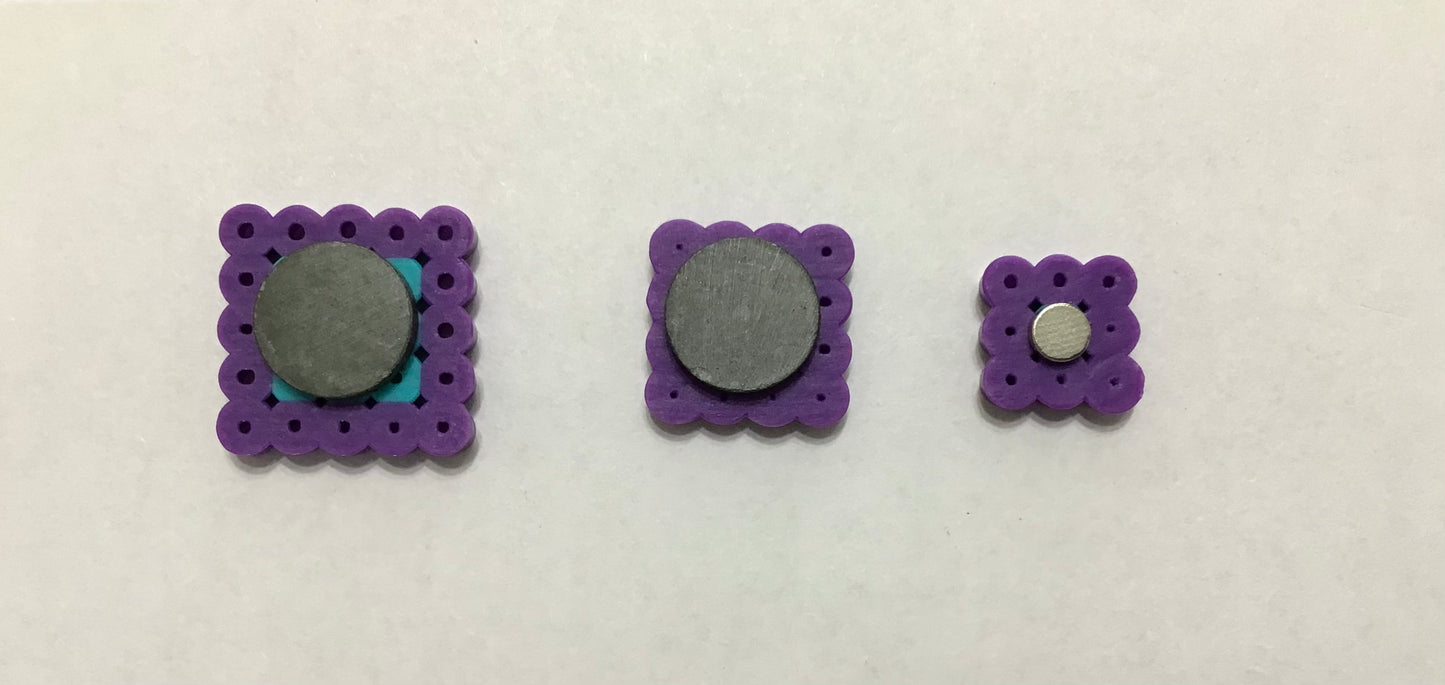 Handcrafted Square Magnet Set of 3 Sizes