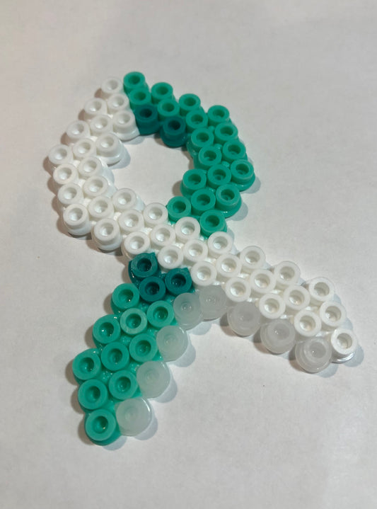 Teal & White Awareness Ribbon Magnet