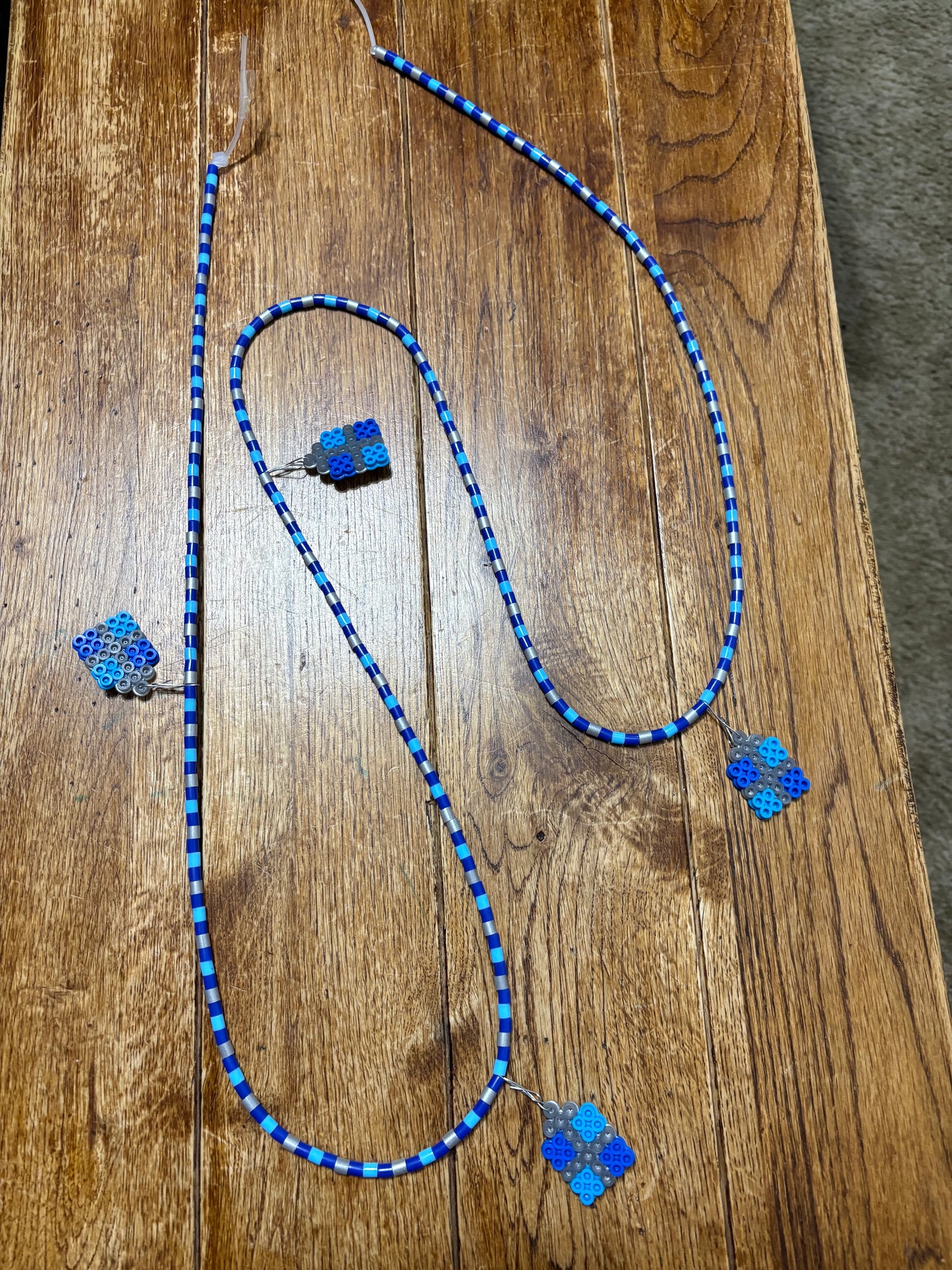 Handcrafted Christmas Garland Blue theme presents 62”