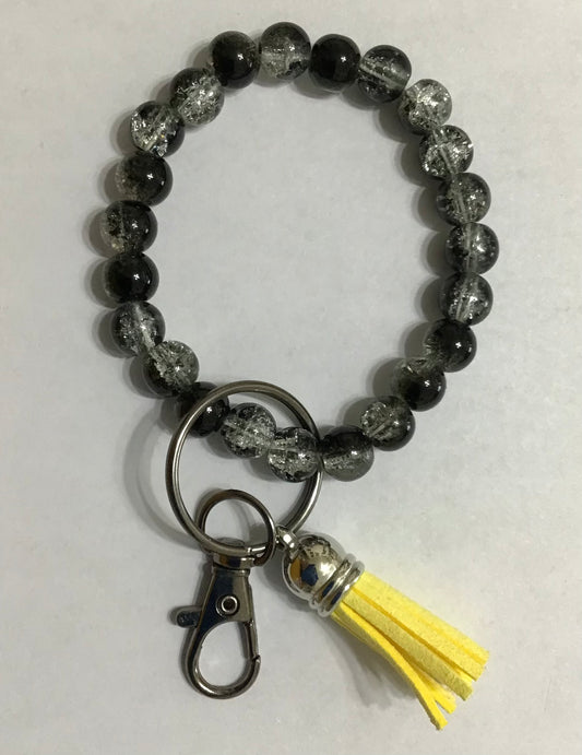 Handcrafted Beaded Bracelet Keychain With Tassel