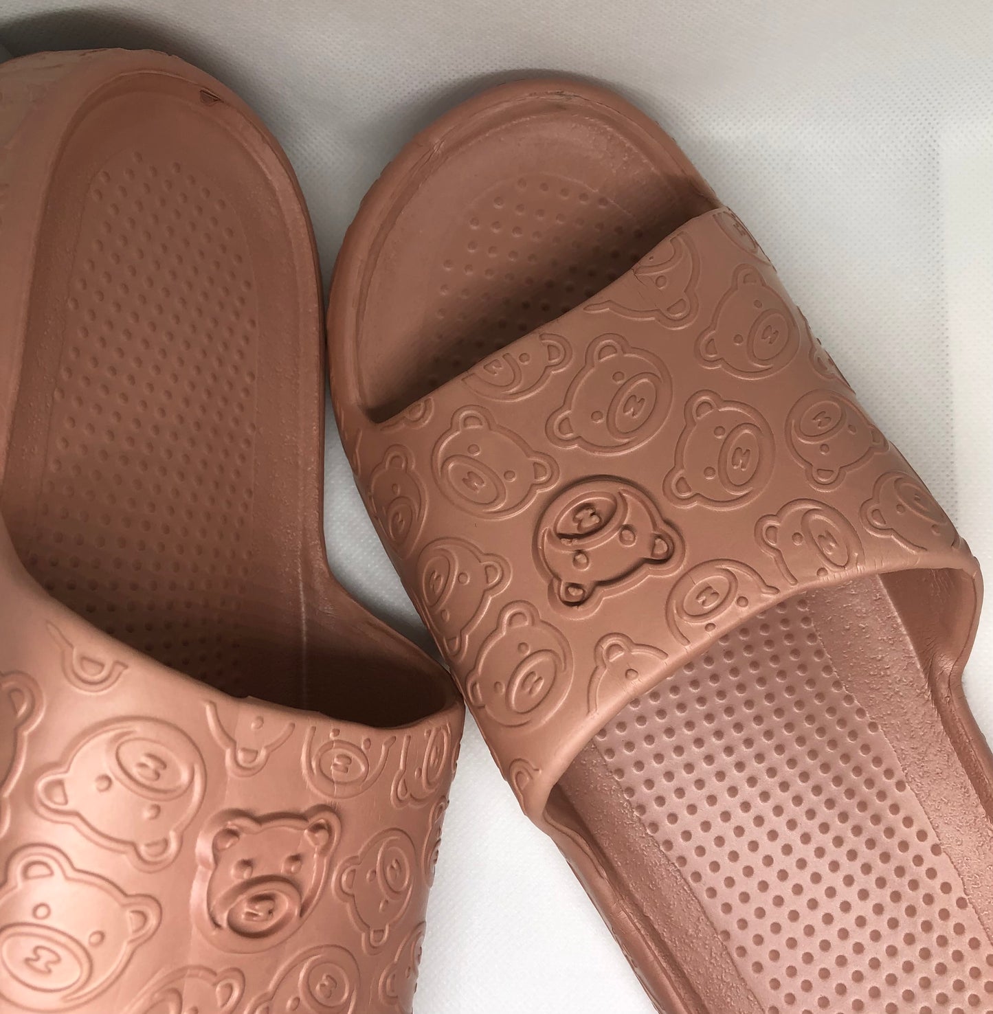 Khaki Bear Print Slides Women’s Shoes Sandals Slippers 7/8