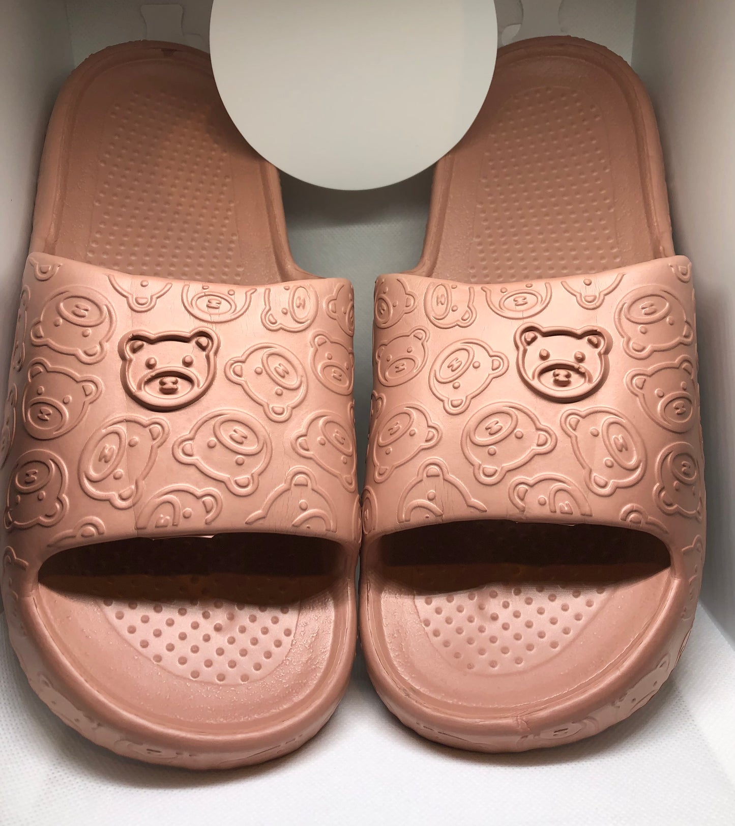 Khaki Bear Print Slides Women’s Shoes Sandals Slippers 7/8