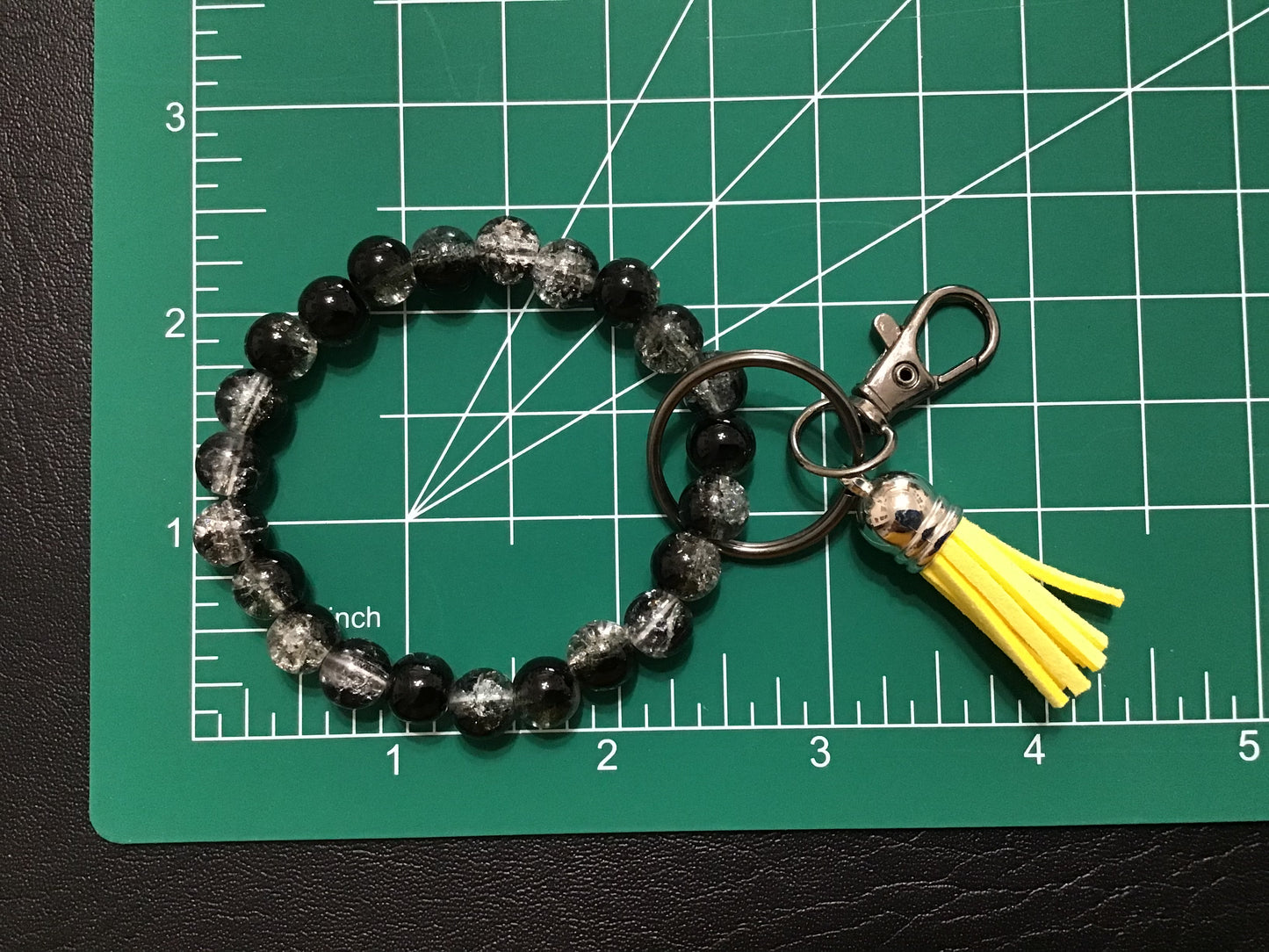 Handcrafted Beaded Bracelet Keychain With Tassel
